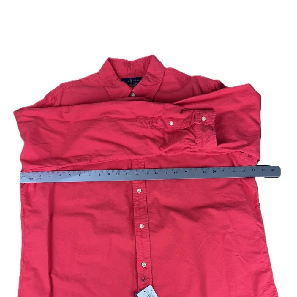 Ralph Lauren Classic Fit Button-Down Shirt XL Red NWT Cotton Polo - Picture 5 of 5